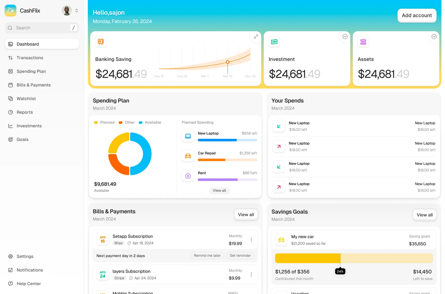 CashFlix Webapp